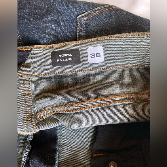 VOLCOM dark blue modern fit slim straight leg stretchy Jeans size 36x 32 - Picture 6 of 14